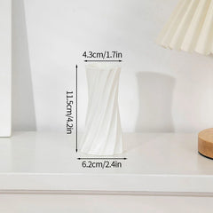 Nordic Vases Pure White Plastic Vases Imitation Ceramic Flower Vases Desktop Flowerpot Wedding Decor Home Ornament
