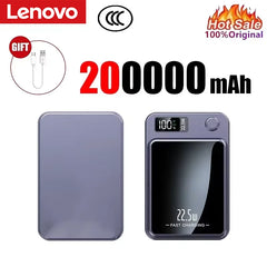 Lenovo 2026 200000mAh Magnetic Wireless Power Bank Portable Fast Charger For Magsafe Auxiliary Battery For iphone Huawei Samsung