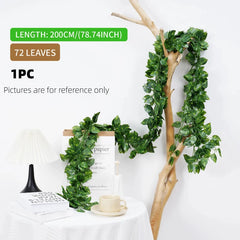 Home Decor Artificial Ivy Leaf Garland Plants Vine Fake Foliage Flowers Creeper Green 72pcs Leaf Ivy Wreath