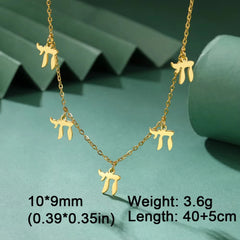 EUEAVAN 1pc Hebrew Letter Chai Symbol Necklace for Women Jewish Blessing Life Star of David Pendant Protection Amulet Jewelry