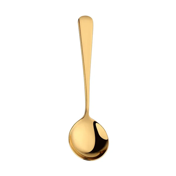 6/8/11Pcs Stainless Steel Soup Spoons Round Dessert Spoon 11 Colors Spoons Set Ice Cream Scoop Spoon In Party Dinnerset Kitchen Tools, Cooking Utensils