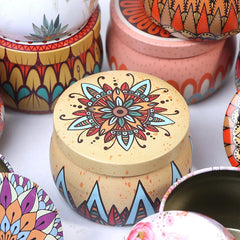 Classic Scented Candles With Candles Jar Vintage Tinplate Box Dried Flowers Fragrance Candle Box Home Decoration Wedding Gift