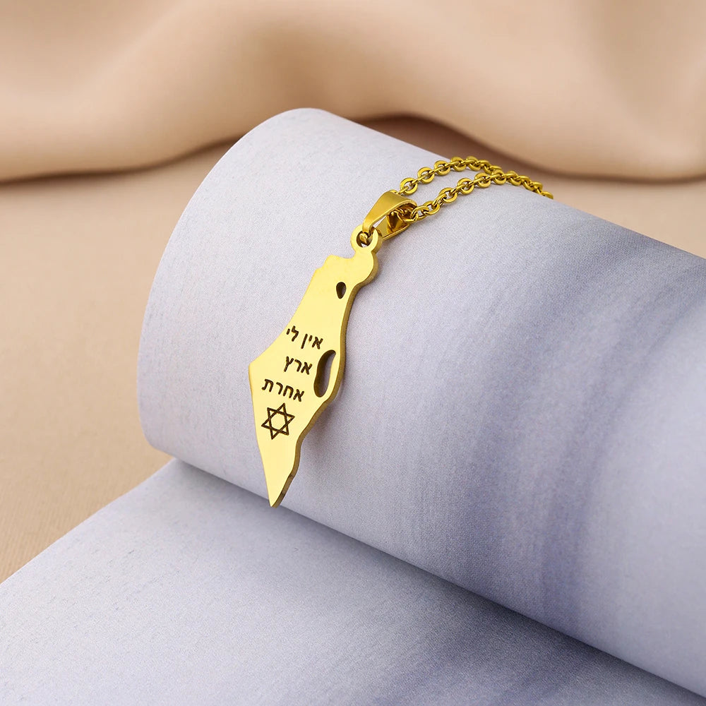 Stainless Steel Israel Star of David Pendant Necklace Unisex Couple Ethnic Patriotic Jewelry Gift Hot Sale European Style