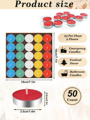 50pcs gift box candlelight small candles create a festive atmosphere. Small candlesticks, smokeless and odorless