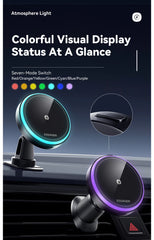 Essager 15W Magnetic Wireless Car Phone Holder Adjustable 360 Degrees Car Charger For IPhone15 14 13 Pro Samsung Universal Phone