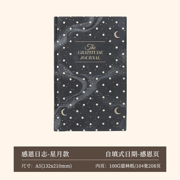 2026 New A5 Gratitude Journal Hardcover Gold Foil Notebook Daily Mindfulness Diary Positive Affirmation Planner