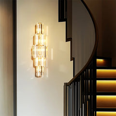 LUVODI Modern Crystal Wall Lamp 3-Layer Wall Crystal Sconce Light E14 Led Corn Lights