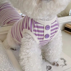 New Pet Dog Striped Sweatshirt Dog Clothes for Small Dogs Puppy Summer Clothes Soft Cat Dog Vest Bichon Chihuahua Dog Costumes Pet Shop Pet Clothing