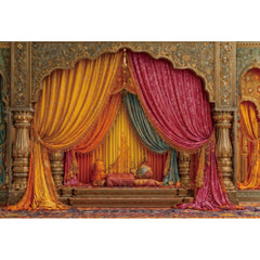 Happy Diwali Photography Backdrop Marigold Flower Curtain Puja Ganpati Pooja Traditional Wedding Birthday Party Photo Background