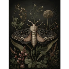 Vintage Dark Gothic Insect Moth Wood Animals Deer Owl Botanical Poster Canvas Painting Wall Art Pictures Home Interior Decor