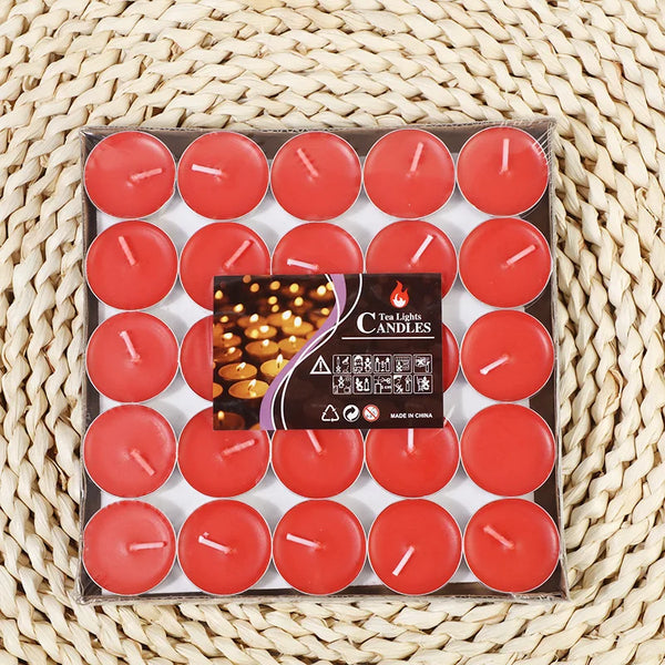 50pcs gift box candlelight small candles create a festive atmosphere. Small candlesticks, smokeless and odorless