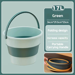 5/10/17L Portable Folding Bucket Multifunctional Thickened Silicone Bucket for Car Washing and Fishing Camping Folding Bucket