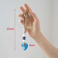 Lucky Eye Glass Blue Turkish Evil Eye Pendant Wall Hanging Multi Color Bead Handmade Decoration for Home Living Room Car