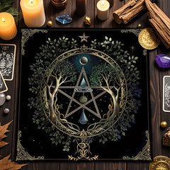 Gothic Decorative Tablecloth Tarot Tablecloth Tarot Enthusiast Astrology Ritual Cloth Polyester Altar Decorative Pad