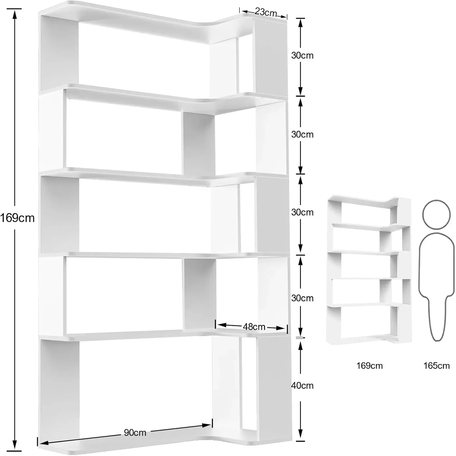 Vertical Vintage Rotating Bookcase Living Room Study Home Corner Bookshelf Light Multifunctional Shelf Storage Furniture