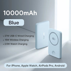 Baseus 27W Magnetic Power Bank 10000mAh 15W Wireless Charging External Battery For iPhone iWatch AirPods Samsung Xiaomi Poco
