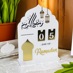 Acrylic Islamic Ramadan Countdown Calendar Gifts Day of Ramadan Calendar with Replacing Number 2026 Eid Mubarak Home Decoration