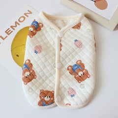 Warm Cotton Open Cardigan Pet Shop Pet Clothing for Small Dogs And s Teddy Bichon Baby Underwear Vest Spring Autumn Winter Dogbaby