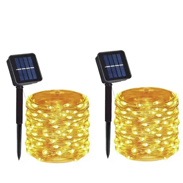 Solar Fairy Light String Outdoor Waterproof LED String Light Garden Tree Decoration Wireless Light String Warm Light  Atmosphere