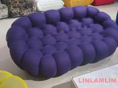MINGDIBAO Contemporary Cloud-Shaped Sofa Modular Cloth Football Couch Fabric Curved Designer Corner Sofa Set for Living Room Furniture