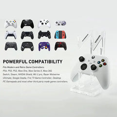 1/2PCS Clear 2 Layer PS5 PS4 Controller Stand With Headphone Holder Game Accessories Organizer Storage Rack For 1/2 Controllers