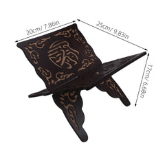 Black Foldable Detachable Wooden Carved Quran Bible Book Holder Muslim Prayer Reading Stand Book Organizer Rack,Home Decoration