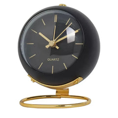 Table Alarm Clocks with Light, Retro Silent Non-Ticking Analog Clock Loud Table Clock for Bedside Office Travel Kids Decoration