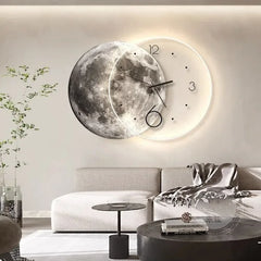 LED Moon Wall Clock – Modern Home Decor Wall Decor Clock