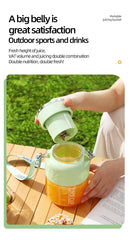 Wireless Portable Juicing Bucket Electric 800ml Sports Cup Fresh Fruit Juicer With Large Capacity and 10 Stainless Steel Blades