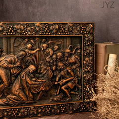 Wooden Religious Mural Nativity Scener Birth of Jesus Home Wall Decor Gift