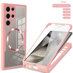 360° Full Shockproof Case for Samsung Galaxy S25 S24 S23 S22 S21 Ultra Plus FE Wireless Charging Transparent Cover