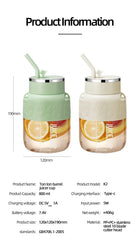 Wireless Portable Juicing Bucket Electric 800ml Sports Cup Fresh Fruit Juicer With Large Capacity and 10 Stainless Steel Blades