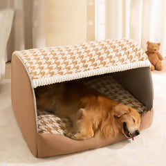 2025 New Kennel Warm in Winter Closed Removable and Washable Security Kennel Cat Bed Medium Large Dog Pet Supplies Puppy Pet Shop