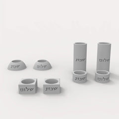 Silicone Mold For Shabbat Candle Holders Set,Handmade Concrete  Jewish Tealight Holders | Shabbat Candlesticks Gift Molds