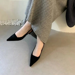 Bailamos Women Sandals Pointed Toe Elegant Low-heels Shoes Summer Fashion Slingback Woman Mules Shoes Pumps Dress Shoes