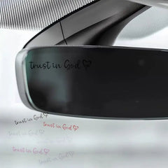 Trust In God Heart Car Rear View Mirror Sticker Decal Faith Bible Verse Christian Church Auto Vehicle Bumper Decor