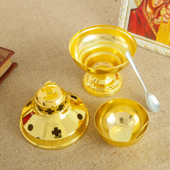 HTISOK Church Supplier High Polished Gold Plated Hanging Incense Burner Orthodox Censer Church Home Decoration Catholic Chalice