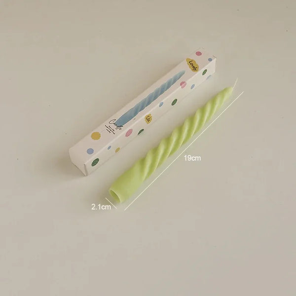 Ins Style Thin Spiral Long Rod Candle Scented Candle Aromatherapy Soy Wax Candles Wedding Birthday Candle Party Home Decoration