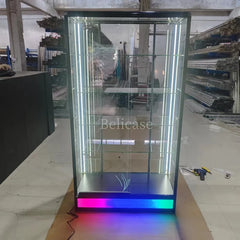 custom，Smoke Shop Decor Aluminum Frame Showcases with Running Light Glass Display Cabinet Wall Display for Smoke Shops Kitchen & Dining Furniture