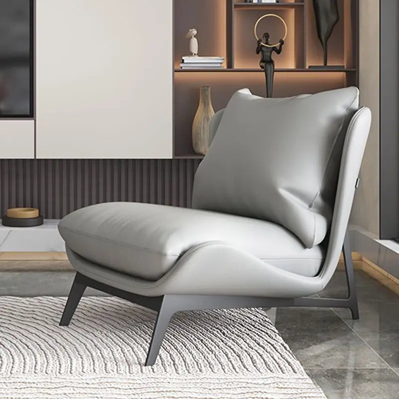 Upholstered Single Corner Sofa Lounge Leisure Armless Lazy Chair Comfy Accent Chair for Living Room Bedroom Reading Room Recliner-Living Room Furniture