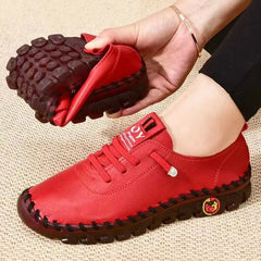 Sneakers Women Shoes Loafers Lace Up Leather Flat New Spring Casual comfortable Mom Shoe Mujer Zapatos Chaussure Flat Shoes