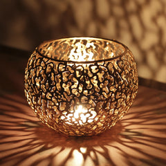 Tea Light Candle Holder Votive Romantic Geometric Iron Candelabra for Living Room Bedroom Bar Wedding Valentines Day Decor