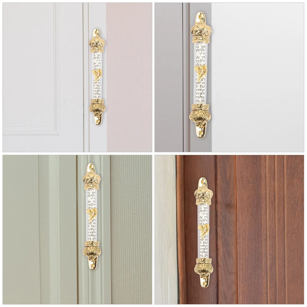2 Pcs Metal Crown Bible Door Column nament Home Mezuzah Jewish Religious Gift For House Entrance With 2 Hole Design Home Textile