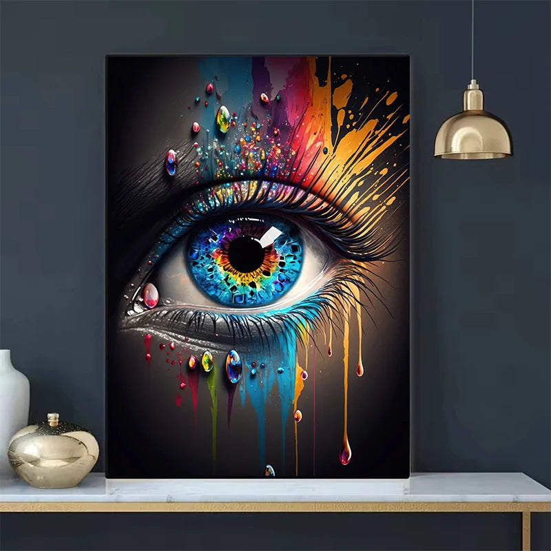 Classic Abstract Eye Canvas Wall Art Poster for Home Decor