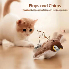 Hot Simulated Bird Cat Toy Interactive Toys Dog Rechargeable Chirping Flapping Bird(no Flying) Touch Activated Plush Pet Toy Pet Shop