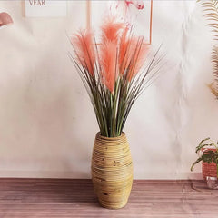 30-40cm Height Indonesian Rattan Vase Handmade Weaving Cane Ins Style Floor Vase Window Decoration Living Room Furnishings