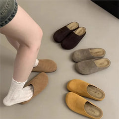 Crestar Fashion Flat Slippers For Women 2025 New Outdoor Cozy Soft Flat Mules Lady Retro Spring House Slides Antiskid Beach Shoe