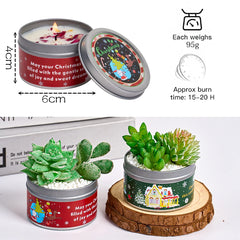 Christmas Scented Candle Set Gift Fragrance Candle Jar Smokeless Romantic Incense Aromatherapy Candle Stonedried Flower Soy Wax