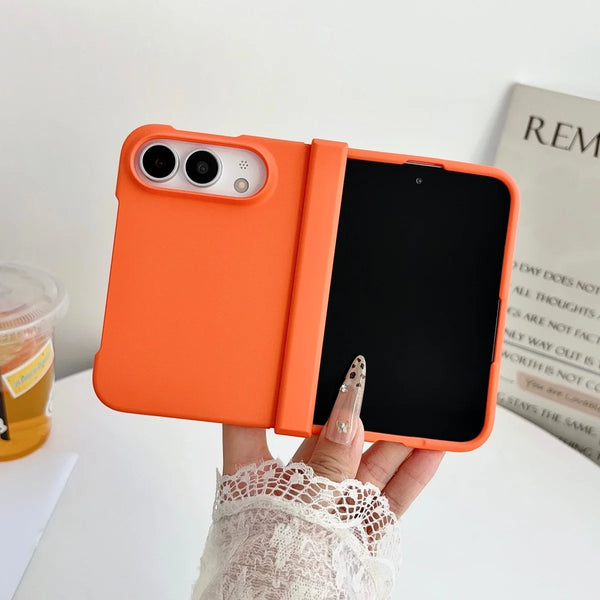 Solid Color Skin-Feel Matte Hinge Central Axis Protect Fold Phone Case For iPhone 18 Fold Ultra 18Ultra Shockproof Hard PC Cover