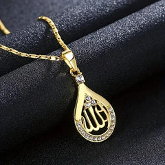Huitan Water Drop Zirconia Pendant Necklace – Gold Color